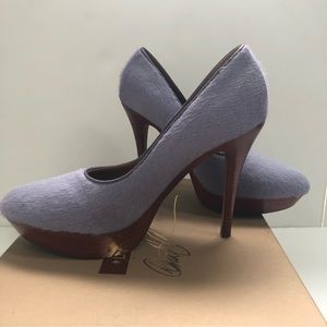 Donald J Pliner Xenia lavender solid calf hair stiletto pumps size 6.5 EUC Italy